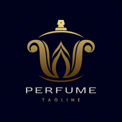 Letter W Perfume Logo Design, Elegant Luxury Scent Initial Logo
