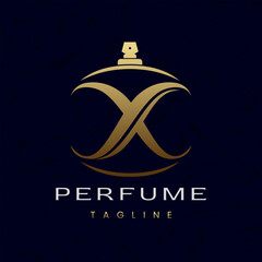 Letter X Perfume Logo Design, Elegant Luxury Scent Initial Logo