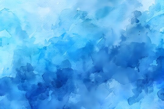 Youthful Energy Emanating from a Blue Watercolor Abstract Background with Memphis Style