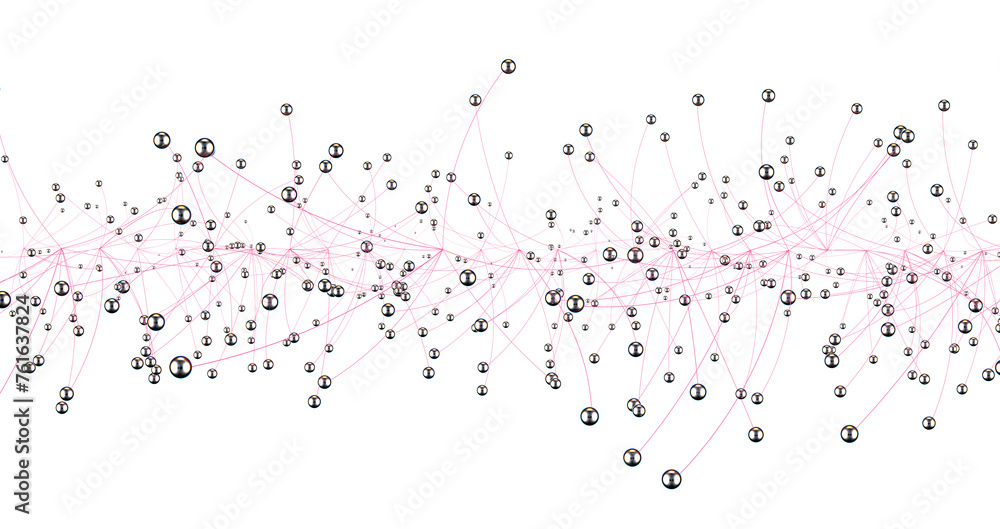 Fototapete Abstract digital background of points and lines. Glowing plexus. Big data. Network or connection.
