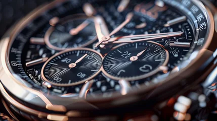 Poster luxury watch chronograph wrist watches closeup © Emil