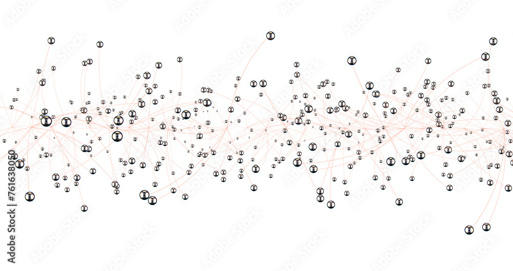 Leinwandbilder Abstract digital background of points and lines. Glowing plexus. Big data. Network or connection.