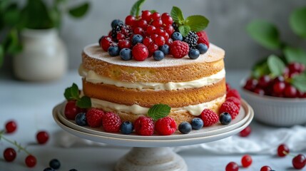 Simple and Elegant Berry Dessert, generative ai