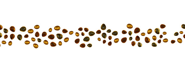 3d render illustration. Set of chocolate easter eggs