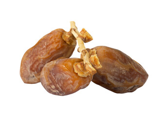 dried dates isolated on white background