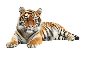 Naklejka premium Tiger lying on transparent background