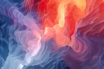 Foto auf Alu-Dibond Koralle Surreal colorful abstract landscape inspired by Grand Canyon. Abstract colorful background image. Created with Generative AI technology