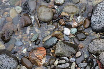 Colorful wet stones
