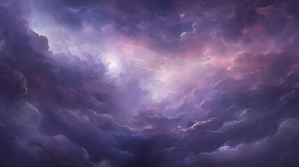 Cosmic Cloudscape with Luminous Stars and Nebula