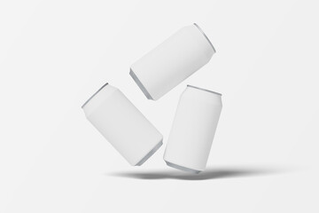 Aluminium soda cans isolated over a white background.