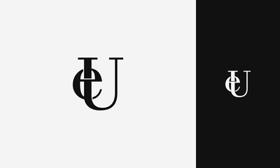 initial letter eu or ue lowercase joined uppercase,logo vektor design