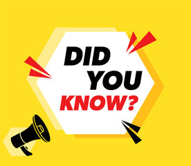 Did you know - vector advertising banner with megaphone.