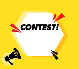 Contest - Vector advertising banner with megaphone.