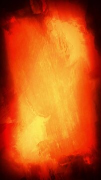 Vertical Orange Rage Abstract Painting 4K Loop features a bright orange and red background with paint brush streaks animating over each other in a vertical ratio loop.