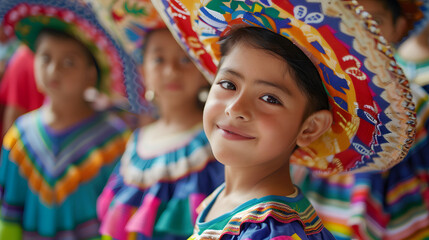 Portrait of a Mexican girl in celebration of Mexican Independence Day Mexican Revolution