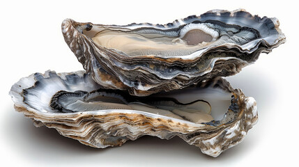 Sea delicacies: fresh mussels on white background. 