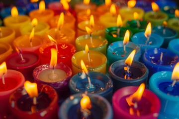 Multicolored Candles Grouped Together