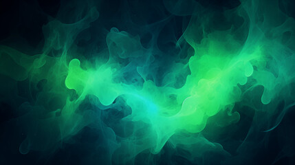 Ethereal Green Smoke Fractal on Dark Background