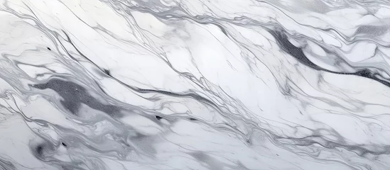 Fotobehang A detailed view of a white marble texture resembling a frozen landscape shaped by geological phenomena like freezing water and ice caps © 2rogan