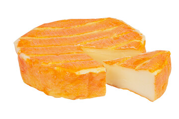 Camembert cheese isolated on white background with clipping path