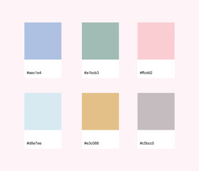 Naklejka na ściany i meble Easter Designer Pack Color Palette inspired by Spring pastel colors. Designer pack with photograph and swatches with hex codes references.