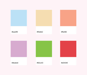 Easter Designer Pack Color Palette inspired by Spring pastel colors. Designer pack with photograph and swatches with hex codes references.