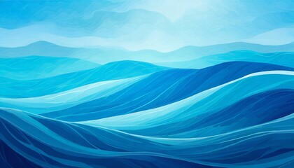 Blue water wave line deep sea pattern background banner vector illustration