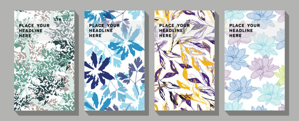 Fall background with plant elements. Text design.