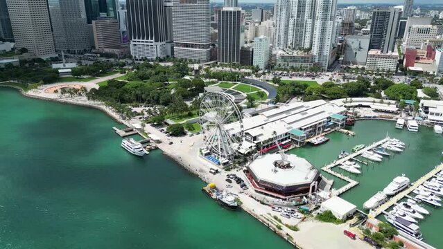 Aerial View Of Bayside Marketplace, Miami