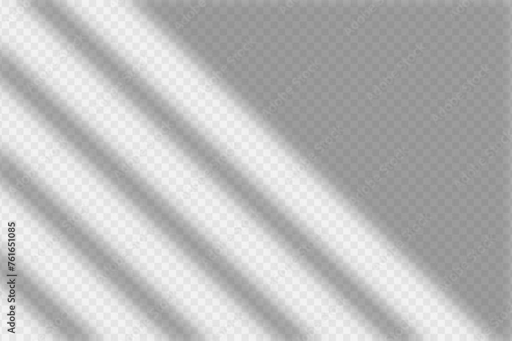 Fototapete Shadow overlay effect from the window and jalouse. Transparent overlay shadow. Realistic soft light effect of shadows and natural lightning on transparent background. Vector illustration.