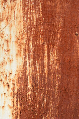 Detail of rusty metal service with peeling paint