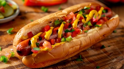 hotdog sandwiches on grill - obrazy, fototapety, plakaty