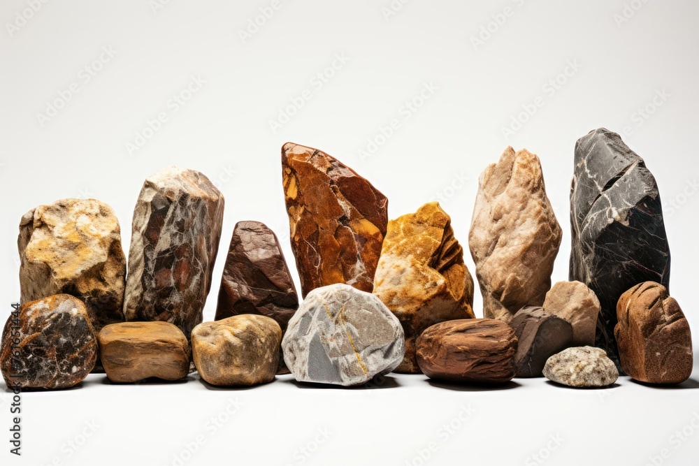 Poster group of rocks aligned generative ai