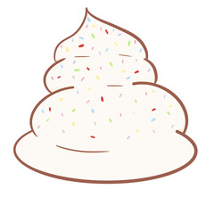 Hand drawn whipping cream doodles for kids.