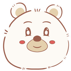Hand drawn white bear doodles for kids.