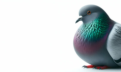 Colorful pigeon is standing on top of rock generative ai