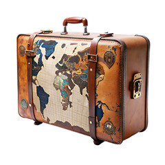 3d suitcase isolated on transparent background