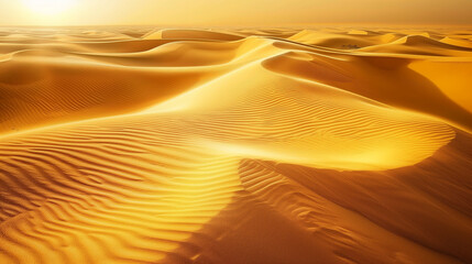 Bellas dunas de arena dorada en el desierto