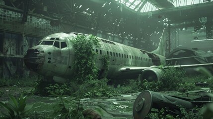 Nature's Conquest: The Apocalyptic Airport