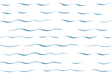 Foto op Plexiglas Seamless Wave Vector Pattern, watercolor water background. Wavy sea beach print, curly grunge paint lines. © Good Goods