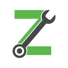 Wrench logo combine with letter Z vector template