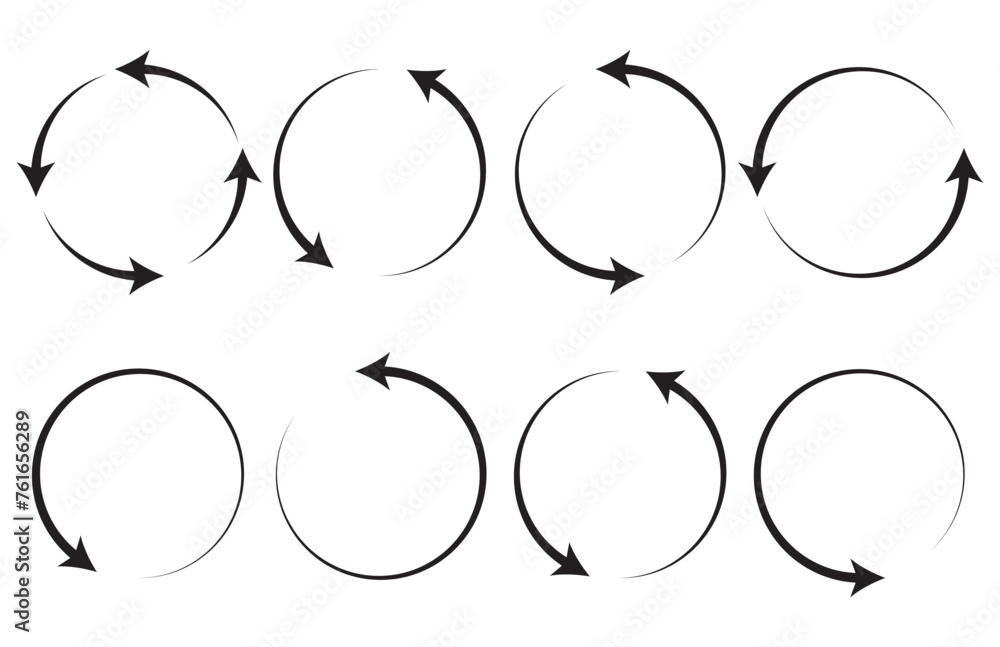 Poster circle arrow icon set , loop icon. circular arrow icon, refresh, reload. set of circle arrows rotati