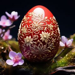 precious easter egg, blurred background, fantasy style