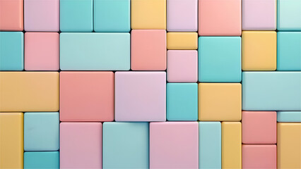 Abstract bright geometric pastel colors colored with squares and rectangles background