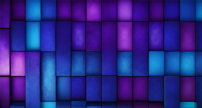 Abstract dark blue and purple color background with squares and rectangles 