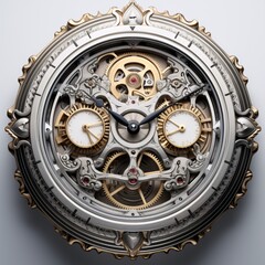 a clock with gears and cogs