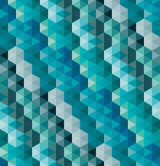 Hexagonal pyramid seamless vector pattern. Geometric background illustration of triangles forming hexagons.
