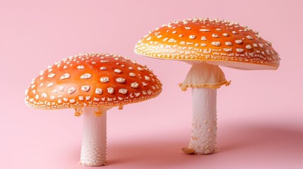 Hydnum repandum mushroom hedgehog on a soft and delicate pastel colored background