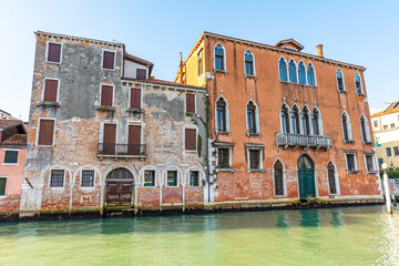 Historic Palaces on the Grand Canal in Venice, Italy