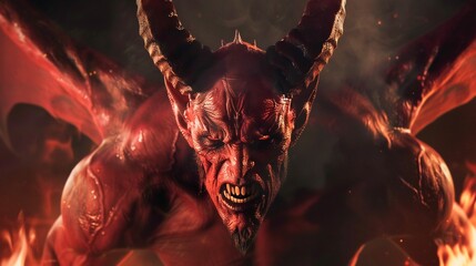 Depict Satan as a powerful - obrazy, fototapety, plakaty